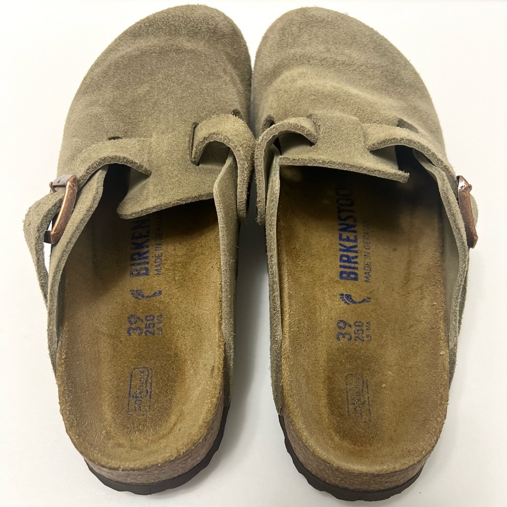 Women's Suede Slip-On Clog in Taupe - Picture 5 of 11